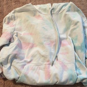 Pink & blue tie dye hoodie